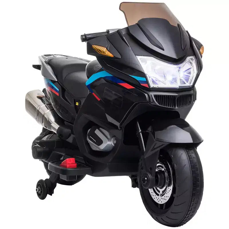Aosom Moto pour enfants avec roulettes d'apprentissage, jouet à enfourcher au design moteur rugissant pour les 3-8 ans, mini moto haute adhérence avec lumière et musique