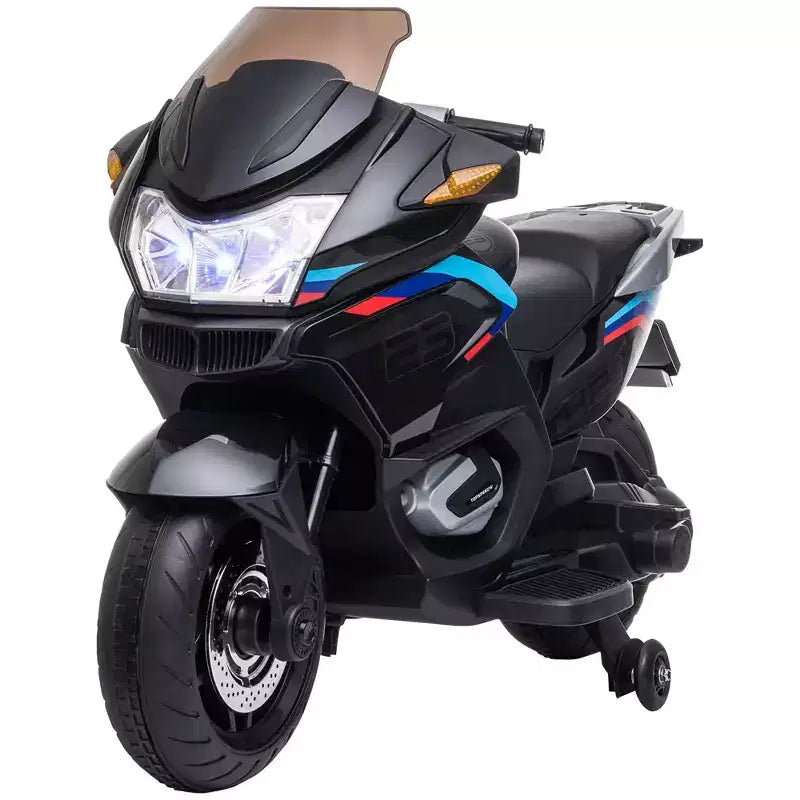 Aosom Moto pour enfants avec roulettes d'apprentissage, jouet à enfourcher au design moteur rugissant pour les 3-8 ans, mini moto haute adhérence avec lumière et musique