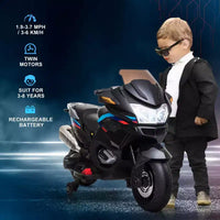 Aosom Moto pour enfants avec roulettes d'apprentissage, jouet à enfourcher au design moteur rugissant pour les 3-8 ans, mini moto haute adhérence avec lumière et musique