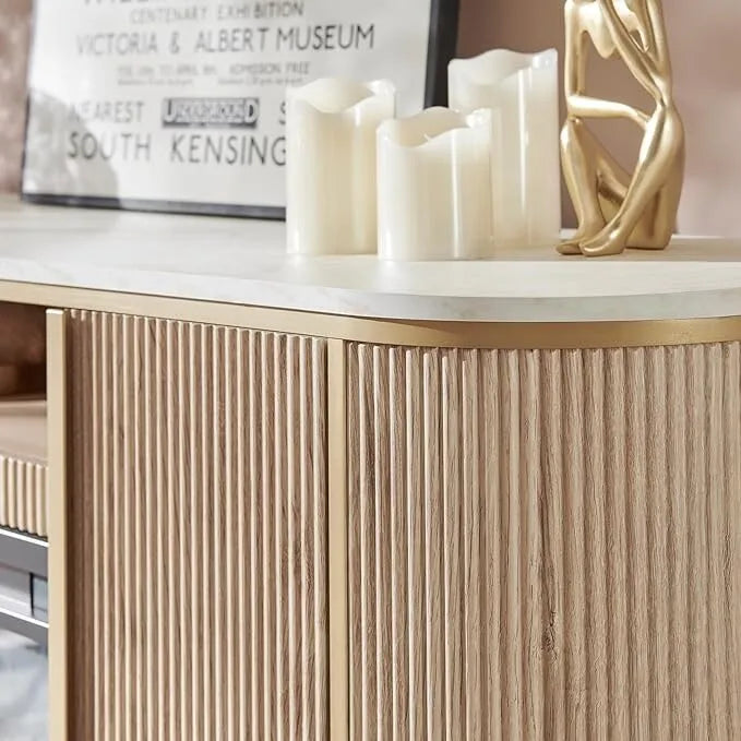 Meuble TV cheminée de luxe moderne 70, meuble multimédia, console TV