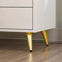 Tables de chevet blanches, table d'appoint avec pieds en métal doré, 1 piece