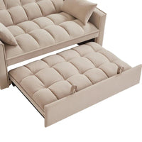 Canapé-lit causeuse 4 en 1 avec accoudoirs et poches de rangement, canapé-lit escamotable multifonctionnel capitonné avec dossier réglable