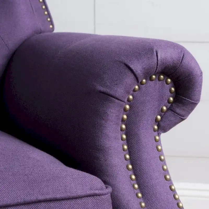 Walder Fauteuil inclinable en tissu capitonné à clous décoratifs par Christopher Knight Home