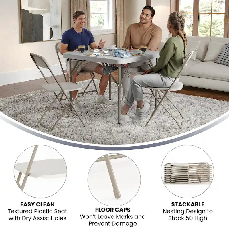 Chaise pliante en plastique - lot de 10, capacité 650LB - chaise d'événement