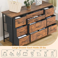 Commode de chambre avec 10 grands tiroirs pour meuble TV long 55 - 55 pouces