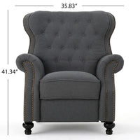 Walder Fauteuil inclinable en tissu capitonné à clous décoratifs par Christopher Knight Home
