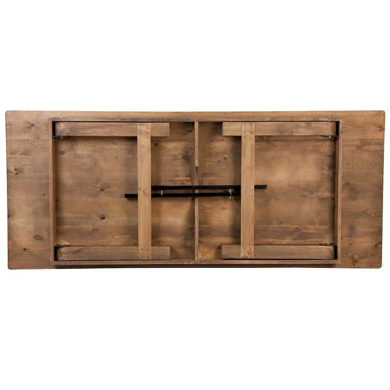 Ensemble de table de ferme pliante rustique 8' x 40 avec 10 chaises à dossier croisé et coussins