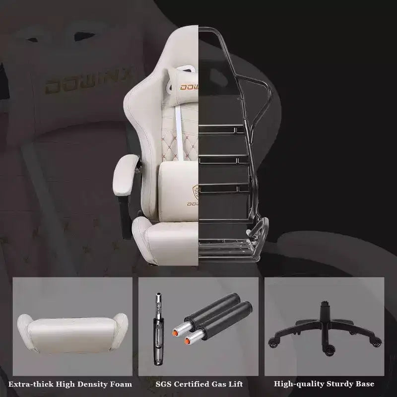 Chaise gaming réglable avec soutien lombaire de massage et repose-pieds rétractable - Dowinx