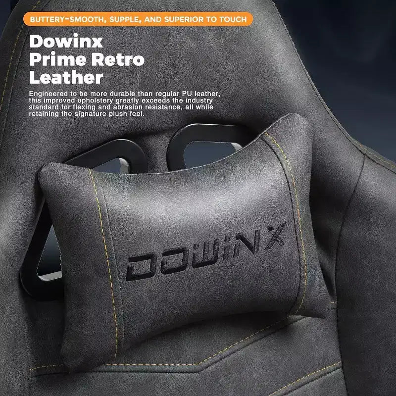 Chaise gaming réglable avec soutien lombaire de massage et repose-pieds rétractable - Dowinx