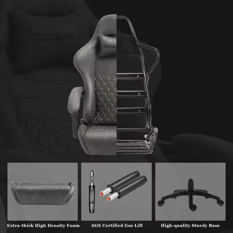 Chaise gaming réglable avec soutien lombaire de massage et repose-pieds rétractable - Dowinx