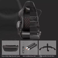 Chaise de jeu réglable avec support lombaire massant et repose-pieds rétractable - Dowinx
