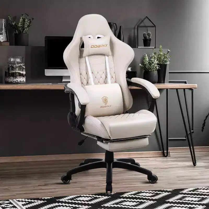 Chaise gaming réglable avec soutien lombaire de massage et repose-pieds rétractable - Dowinx