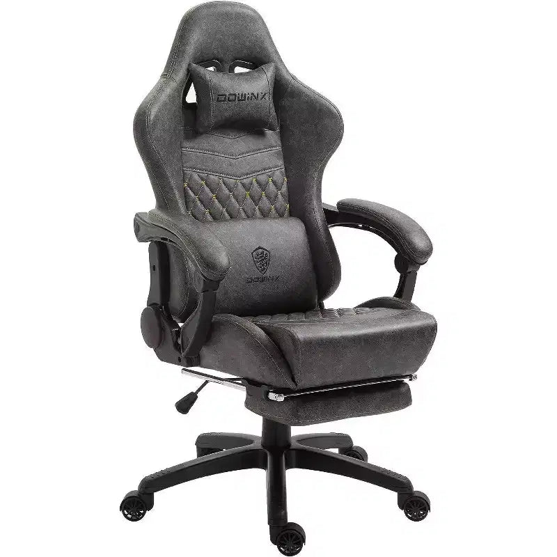 Chaise gaming réglable avec soutien lombaire de massage et repose-pieds rétractable - Dowinx