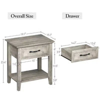 Garvee table de chevet polyvalente moderne, table d'appoint pour chambre, chambre de bébé, salon, avec tiroir de rangement, assemblage facile, gris
