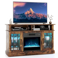 Meuble TV Costway avec cheminée électrique, lumières LED et télécommandes - Voir détails
