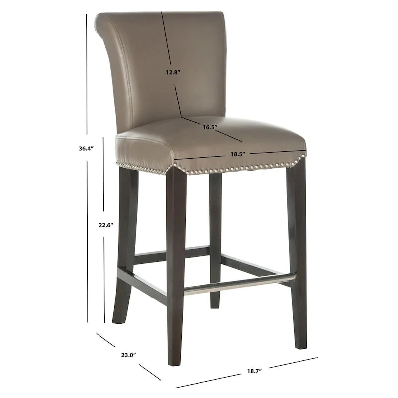 Tabouret de comptoir en similicuir noir Jenelle de SAFAVIEH - 18,7 L x 23 P x 36,4 H - 19Lx23Px36H
