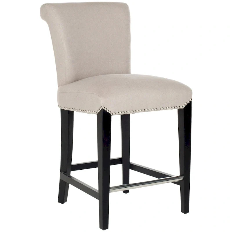 Tabouret de comptoir en similicuir noir Jenelle de SAFAVIEH - 18,7 L x 23 P x 36,4 H - 19Lx23Px36H