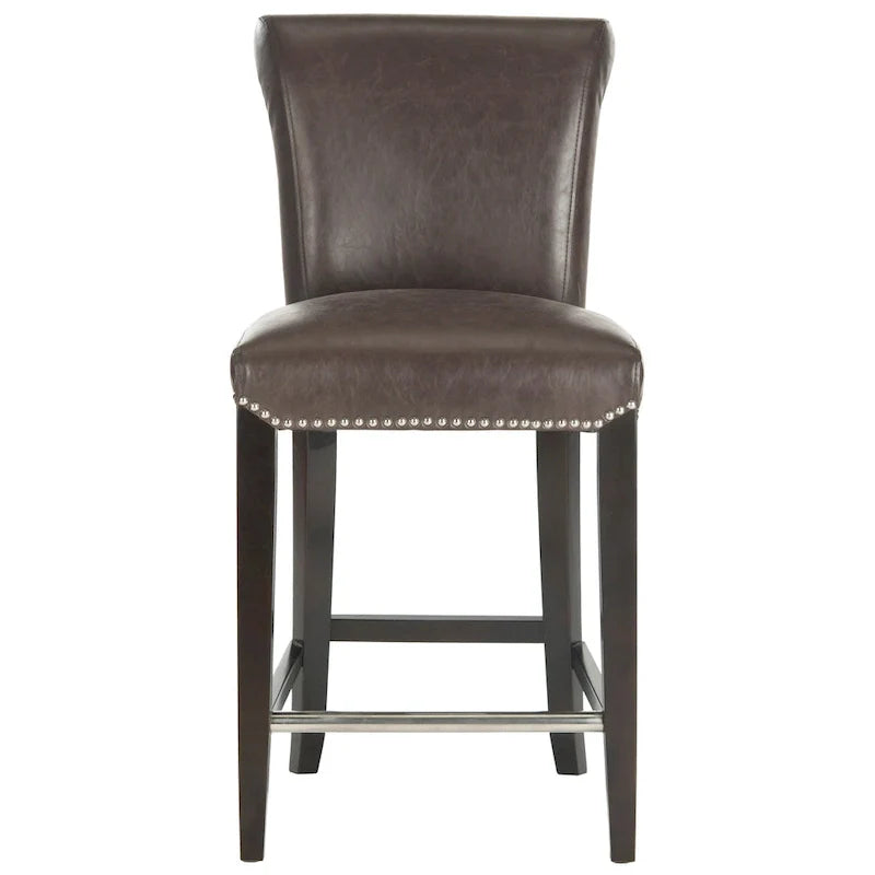 Tabouret de comptoir en similicuir noir Jenelle de SAFAVIEH - 18,7 L x 23 P x 36,4 H - 19Lx23Px36H
