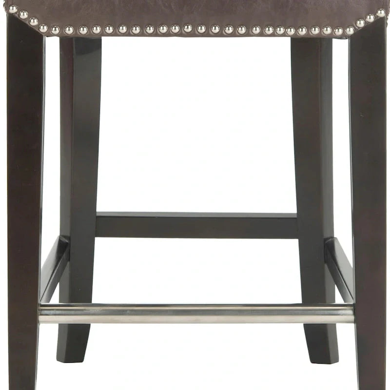 Tabouret de comptoir en similicuir noir Jenelle de SAFAVIEH - 18,7 L x 23 P x 36,4 H - 19Lx23Px36H