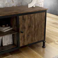Console TV multifonction Dele chêne rustique 60 pouces en bois par Furniture of America