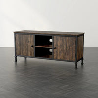 Console TV multifonction Dele chêne rustique 60 pouces en bois par Furniture of America