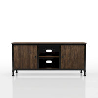 Console TV multifonction Dele chêne rustique 60 pouces en bois par Furniture of America