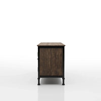 Console TV multifonction Dele chêne rustique 60 pouces en bois par Furniture of America
