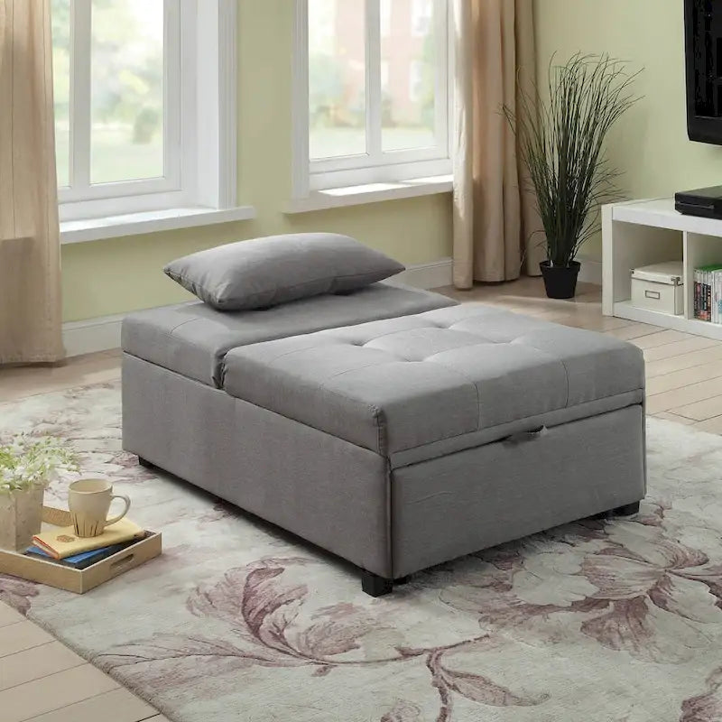 Fauteuil Futon Convertible Capitonné Contemporain en Tissu Jave par Furniture of America