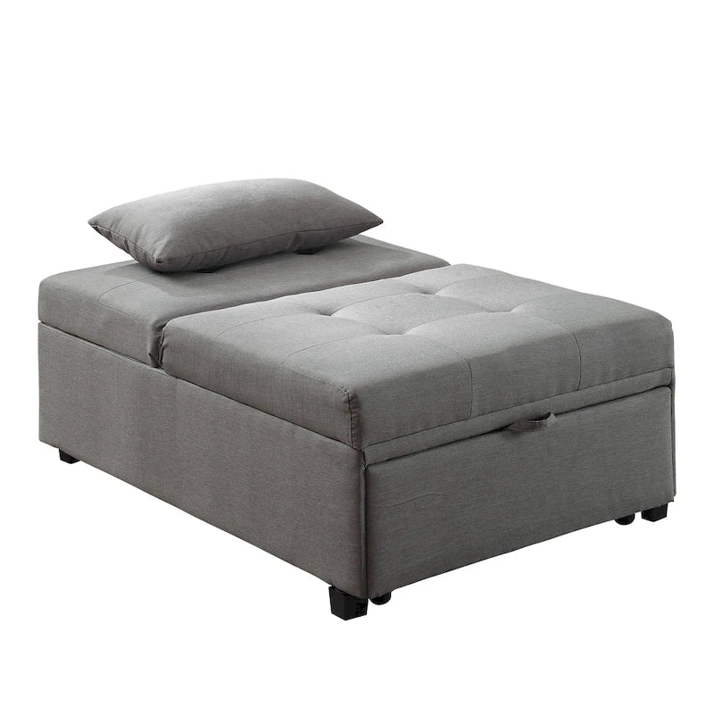 Fauteuil Futon Convertible Capitonné Contemporain en Tissu Jave par Furniture of America