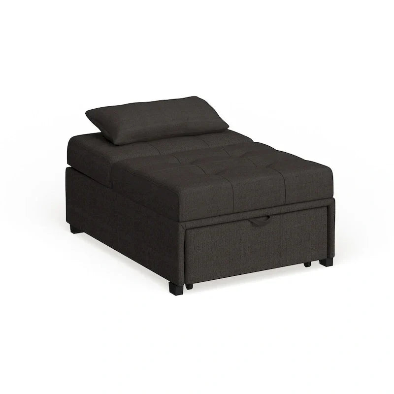 Fauteuil Futon Convertible Capitonné Contemporain en Tissu Jave par Furniture of America