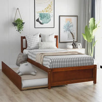 Lit plateforme coffre en bois avec tiroirs, taille Twin