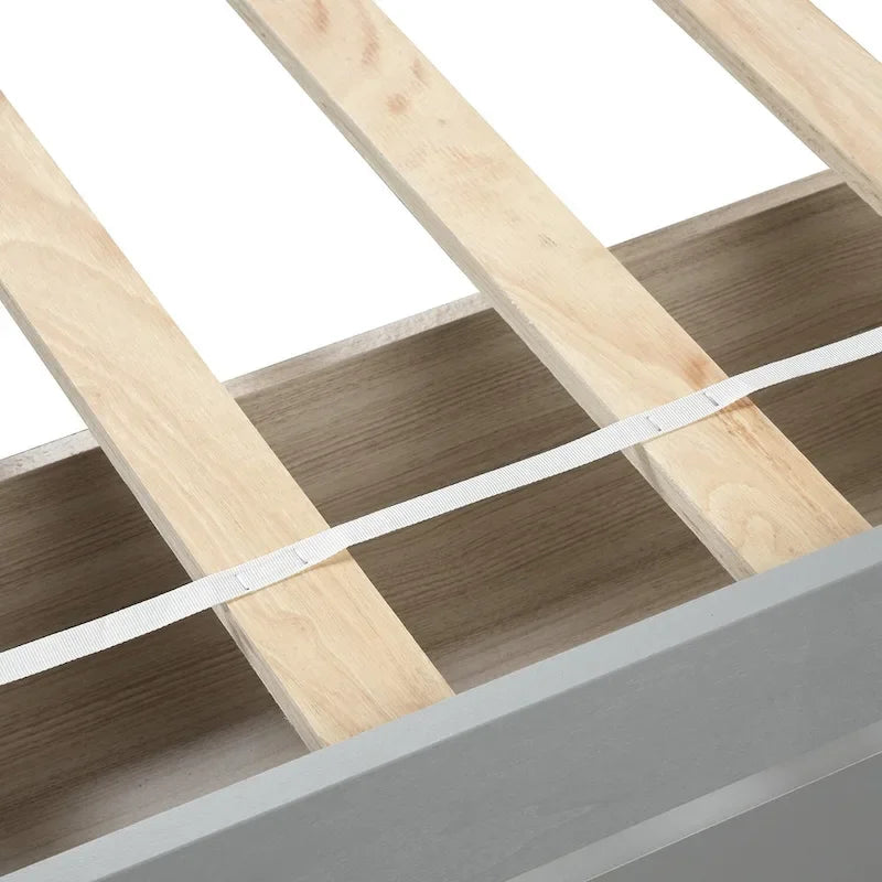 Lit plateforme coffre en bois avec tiroirs, taille Twin