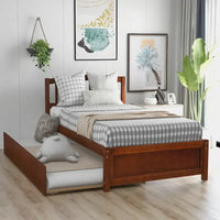 Lit plateforme coffre en bois avec tiroirs, taille Twin