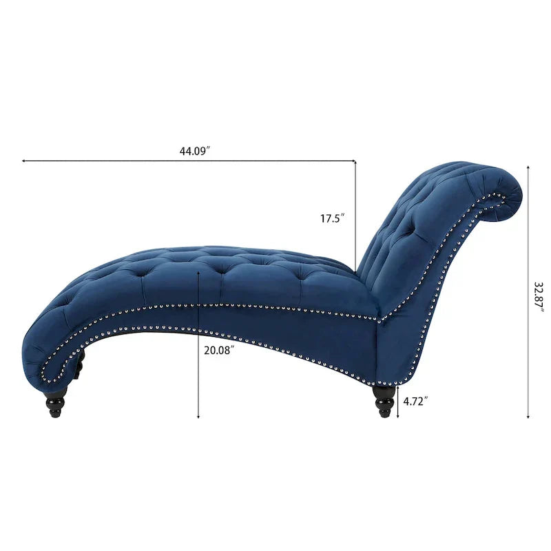 Chaise longue capitonnée - 62.80 x 27.17 x 32.87