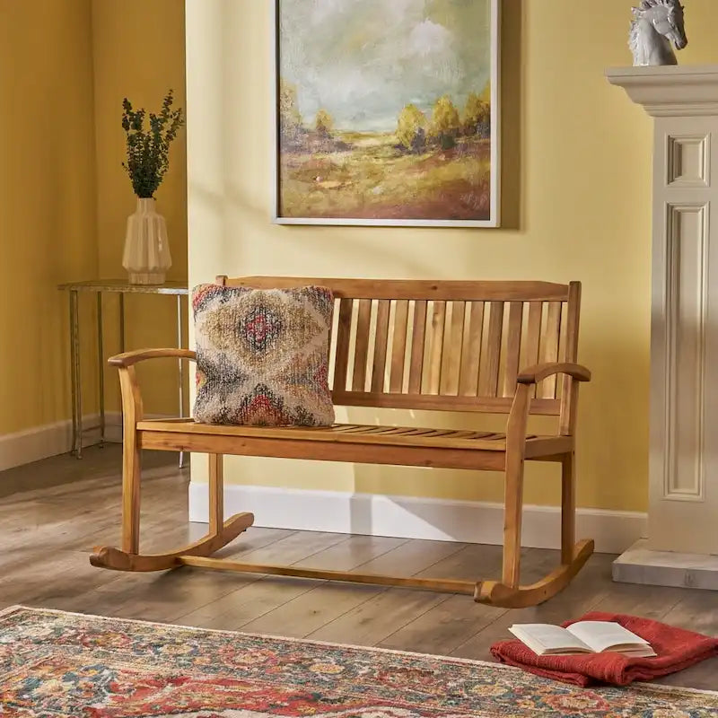 Balancelle de Patio en Bois d'Acacia Amina par Christopher Knight Home