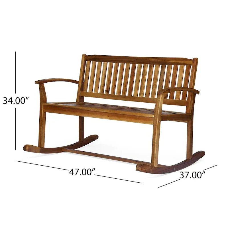 Balancelle de Patio en Bois d'Acacia Amina par Christopher Knight Home