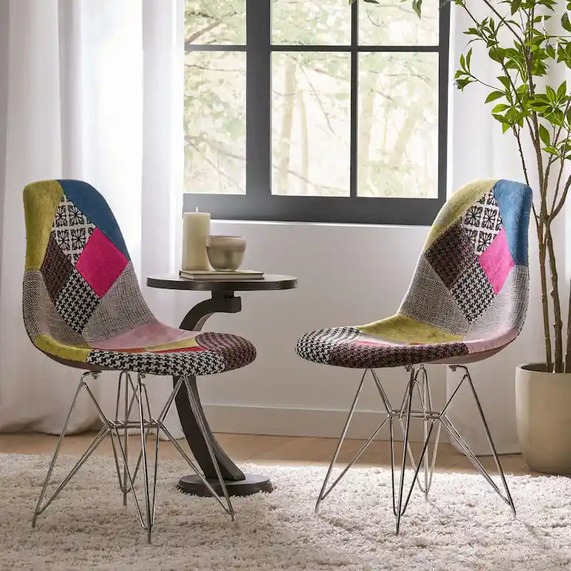 Fauteuil en tissu patchwork Wilmette par Christopher Knight Home (lot de 2) - N/A