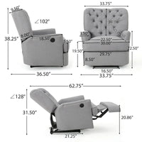 Fauteuil Inclinable Électrique Capitonné en Tissu Salomo par Christopher Knight Home