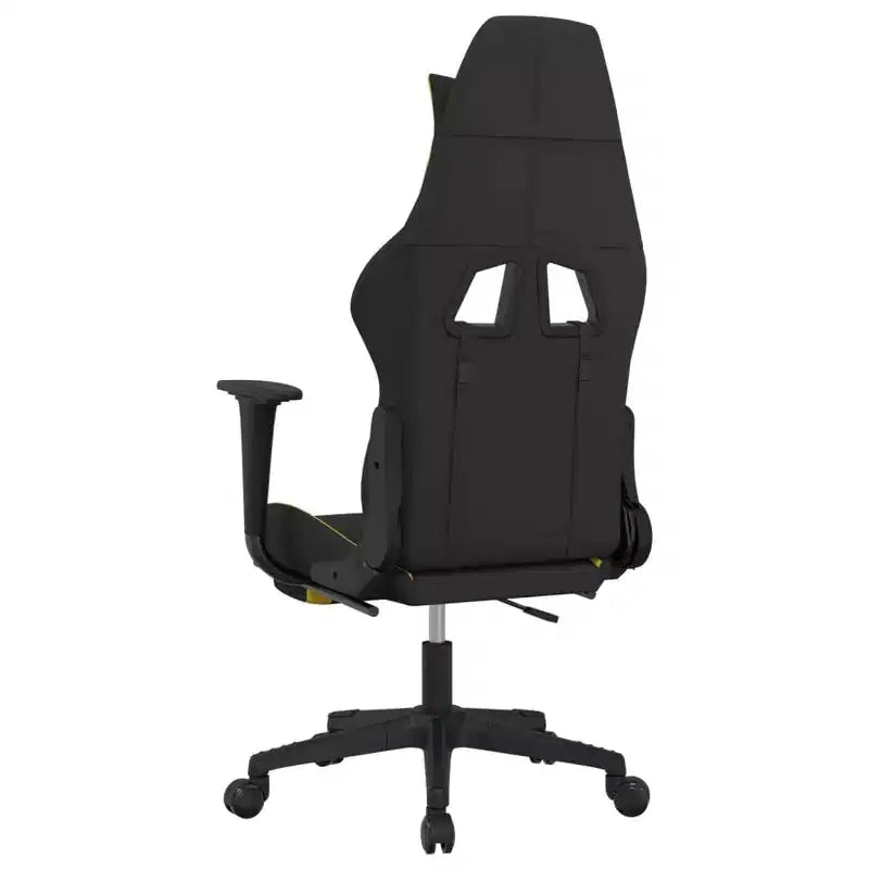 Chaise gaming vidaXL avec repose-pieds, noir et jaune, tissu
