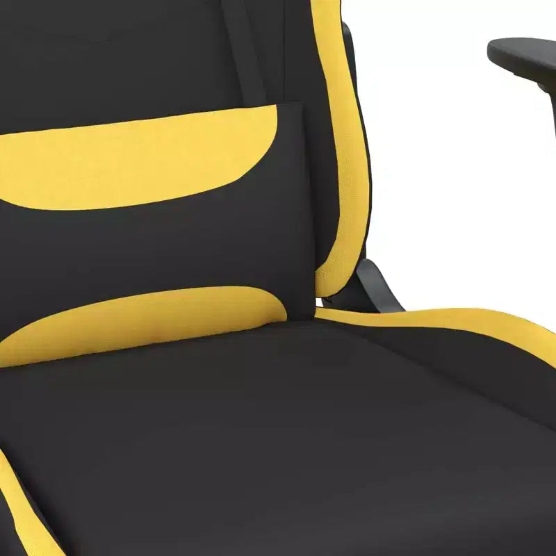 Chaise gaming vidaXL avec repose-pieds, noir et jaune, tissu