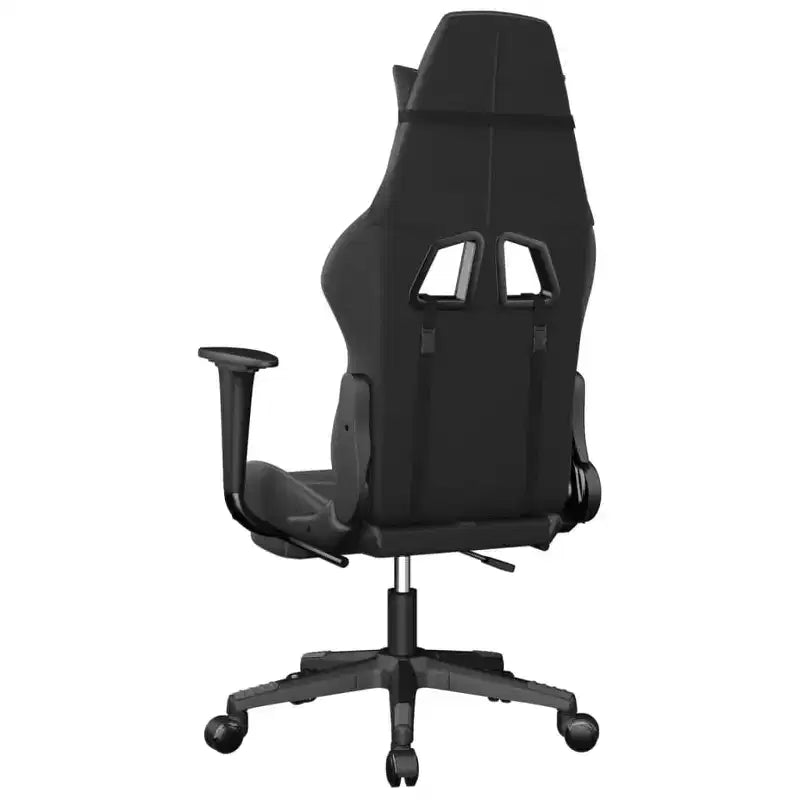vidaXL Chaise de jeu massante avec repose-pieds, noir et gris, similicuir