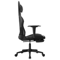 Chaise gaming de massage vidaXL avec repose-pieds, noir, similicuir