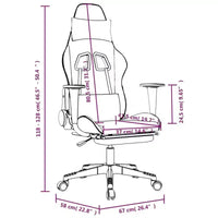 vidaXL Chaise de jeu avec repose-pieds, noir et doré, similicuir