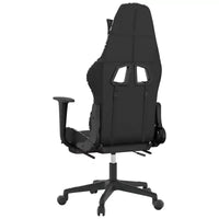vidaXL Chaise de jeu avec repose-pieds, noir et camouflage, similicuir