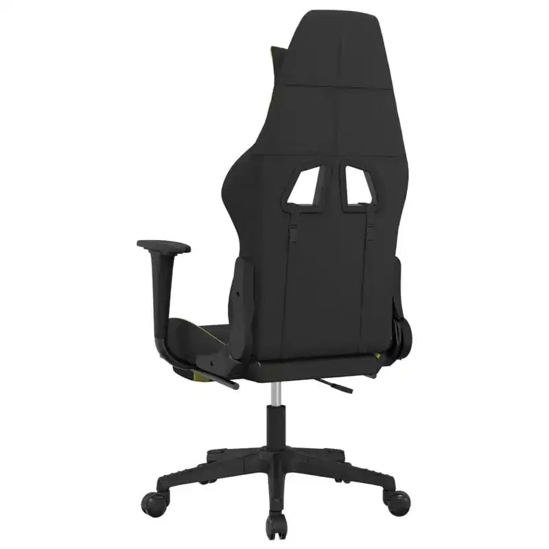 Chaise gaming vidaXL avec repose-pieds, noir et vert clair, tissu