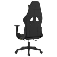 Chaise gaming vidaXL avec repose-pieds, noir et vert clair, tissu