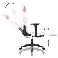 Chaise gaming vidaXL avec repose-pieds, blanc et rose, similicuir