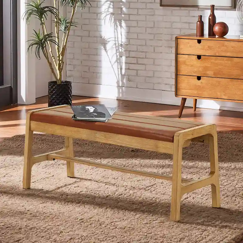 Banc Cesis scandinave moderne finition chêne clair