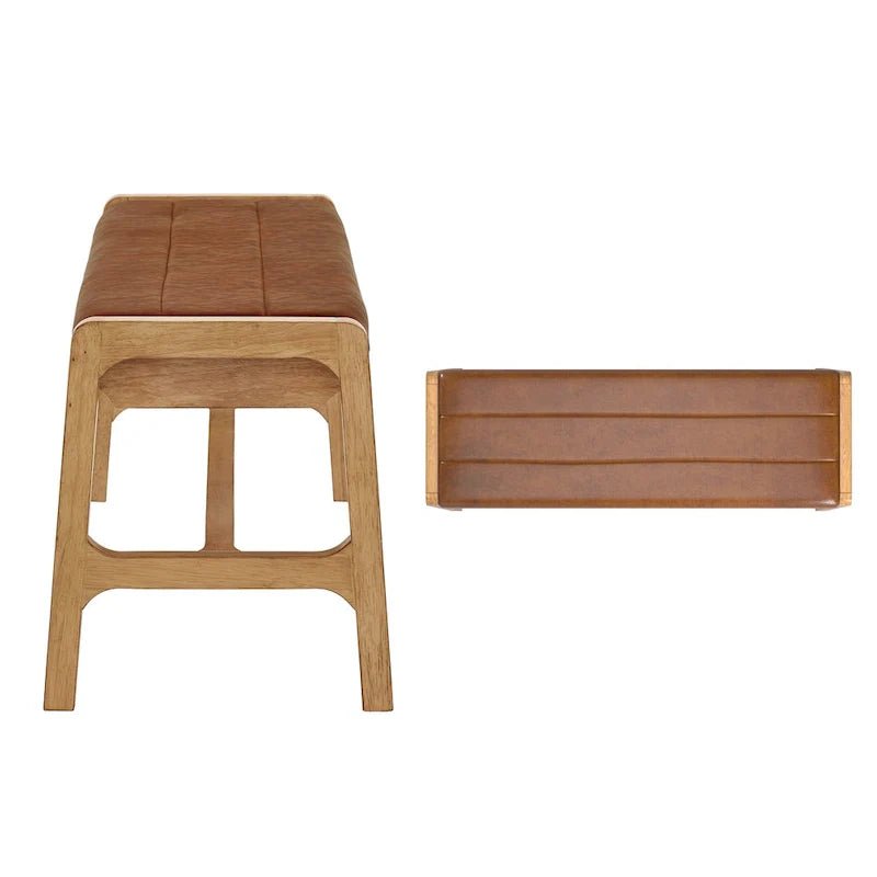 Banc Cesis au fini chêne clair, style scandinave moderne