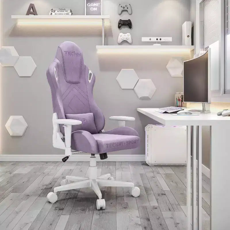 Chaise gaming en velours à mousse à mémoire de forme - Techni Sport
